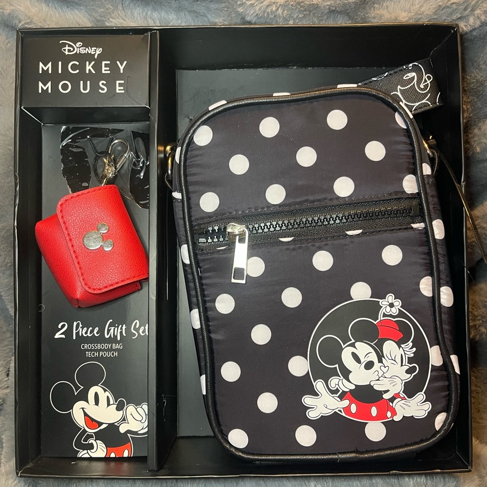 Disney Mickey Mouse Black and White Polka Dot Bag Set